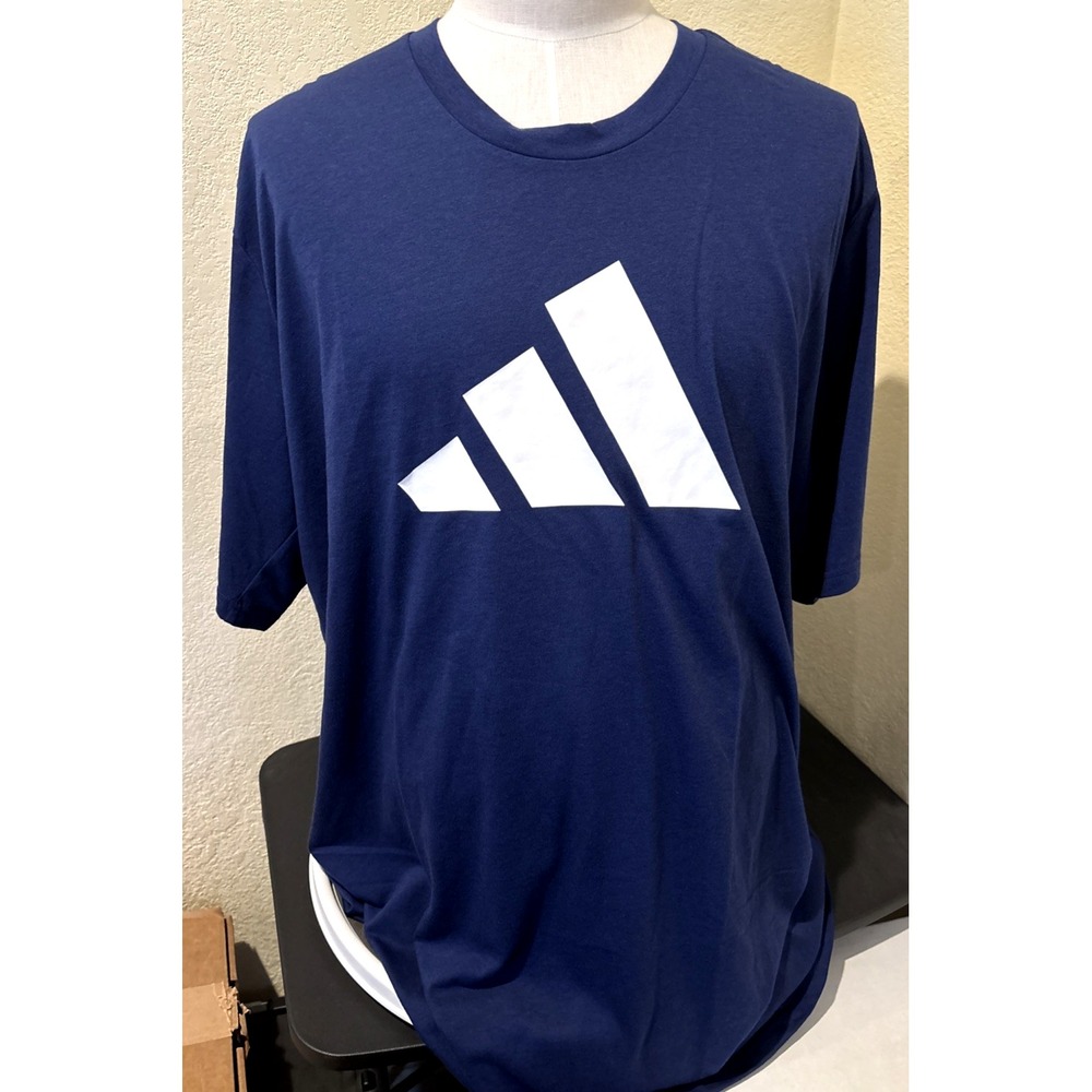 Adidas Essentials Men Feel Ready Logo Training T-Shirt Navy  Big & Tall 2XLT NEW
